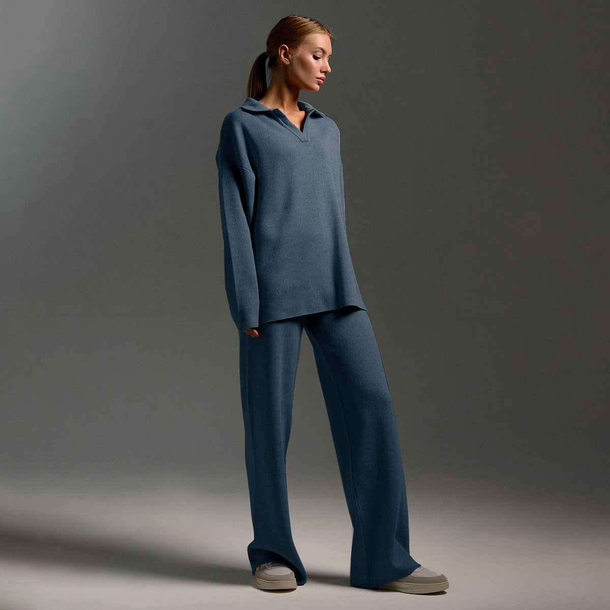 Women's Ribbed Knit Lounge Set | Relaxed Two-Piece Loungewear Co-Ord