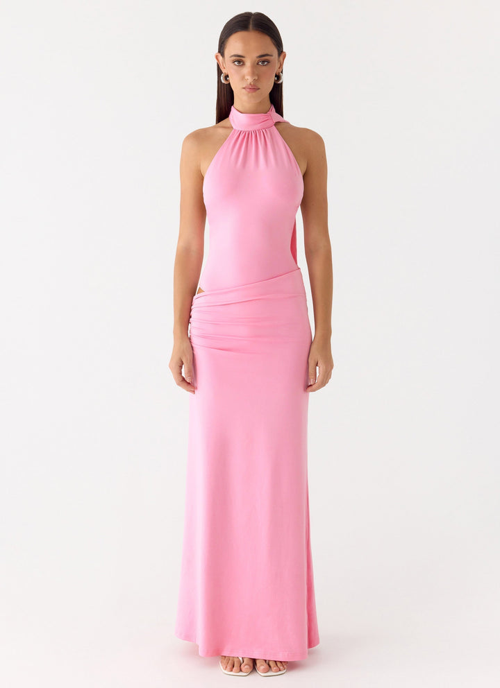 On My Way Bodysuit Maxi Dress Pink
