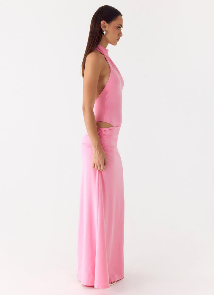 On My Way Bodysuit Maxi Dress Pink