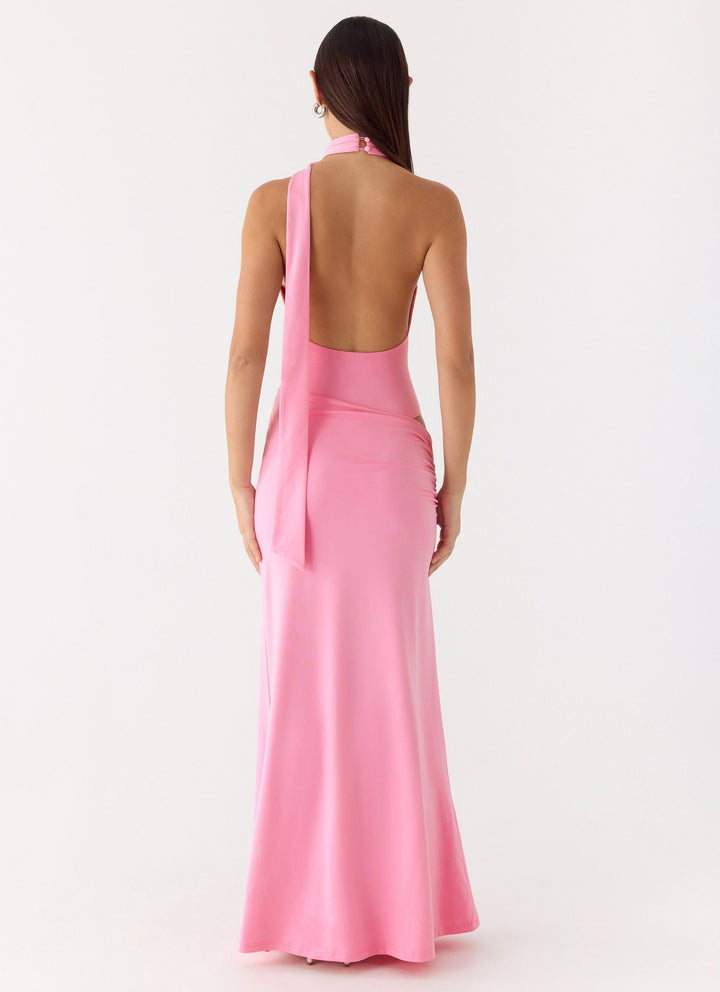 On My Way Bodysuit Maxi Dress Pink