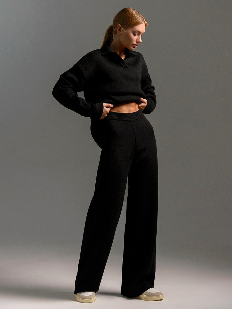 Women's Ribbed Knit Lounge Set | Relaxed Two-Piece Loungewear Co-Ord