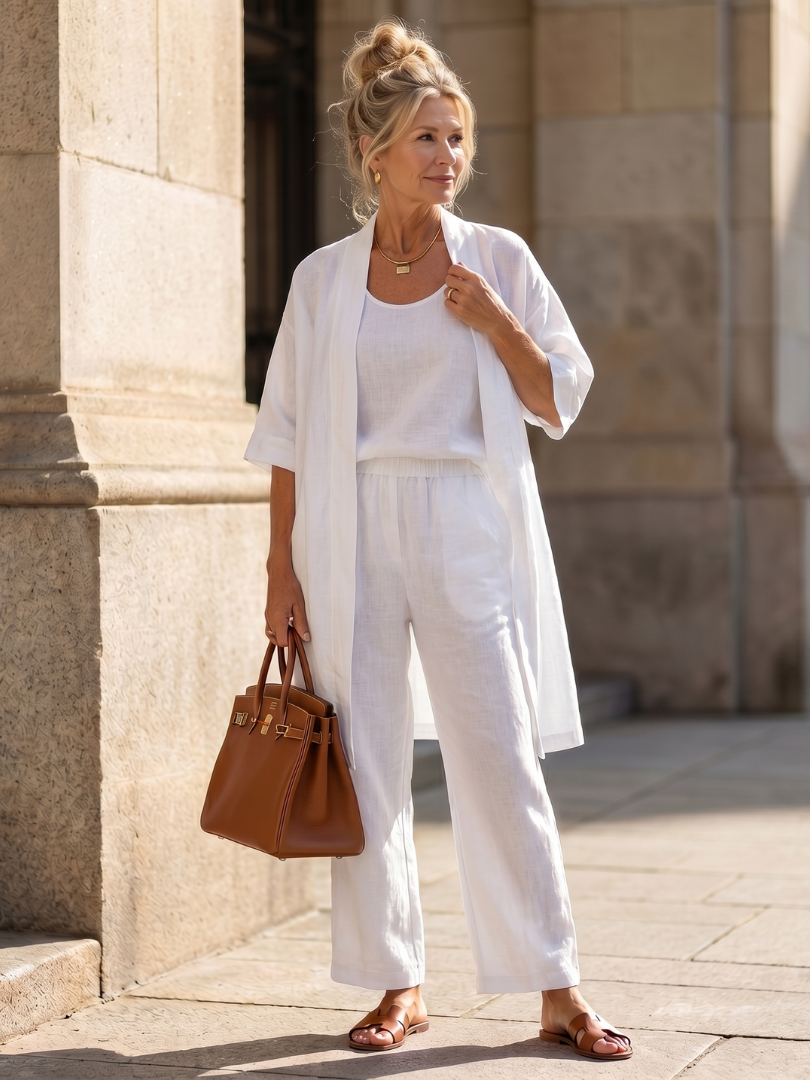 Pants Set | Relaxed Three-Piece Outfit | Comfortable Lightweight Casual Wear