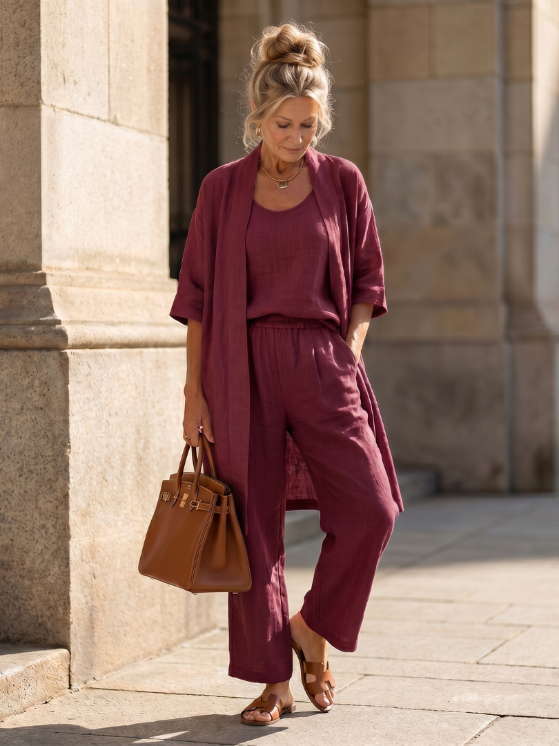 Pants Set | Relaxed Three-Piece Outfit | Comfortable Lightweight Casual Wear