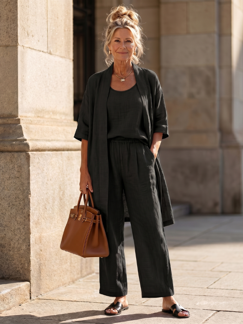 Pants Set | Relaxed Three-Piece Outfit | Comfortable Lightweight Casual Wear