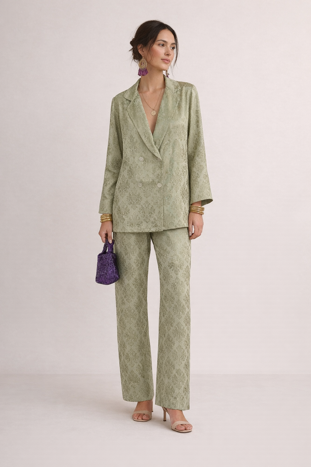 Women’s Crossed Blazer with Notched Lapels in Straight Cut