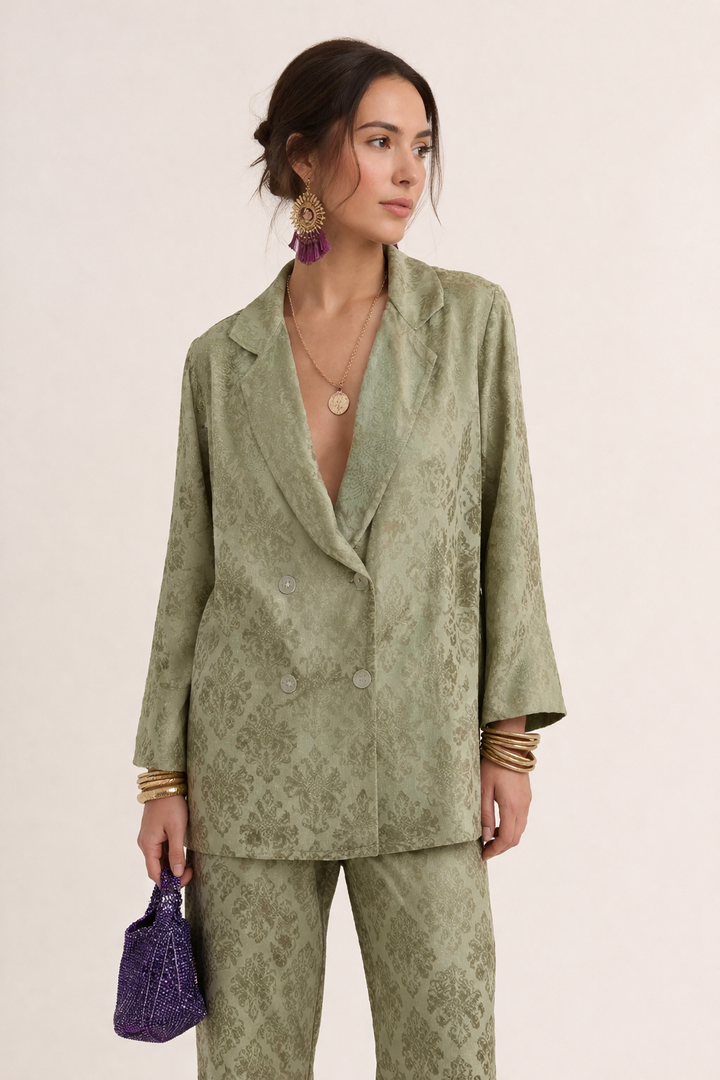 Women’s Crossed Blazer with Notched Lapels in Straight Cut