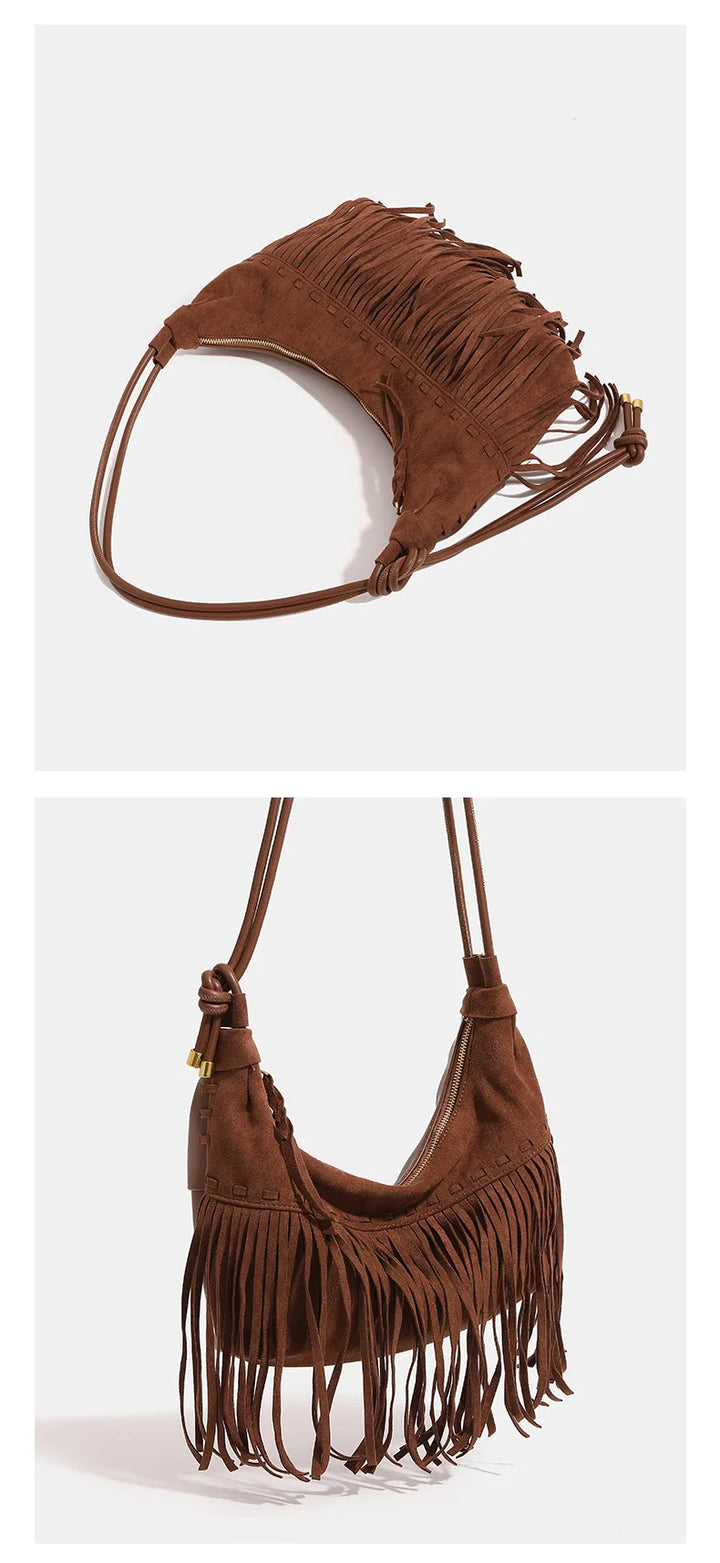 Duttini | Fringe Detail Handbag for Women – Statement Accessory