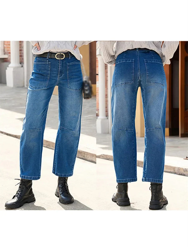 Duttini | Structured Barrel Jeans for Women in Denim