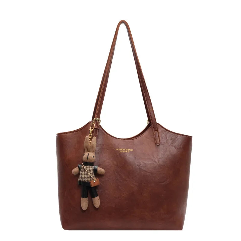 Duttini | Soft Vegan Leather Tote Bag with Shoulder Straps