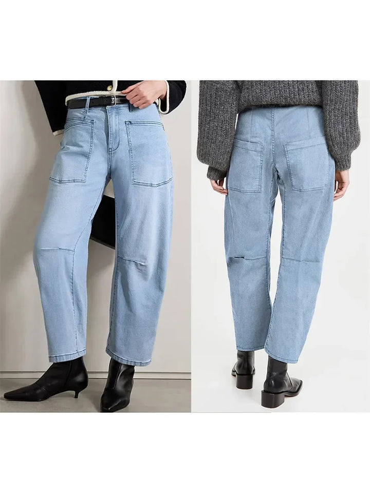 Duttini | Structured Barrel Jeans for Women in Denim