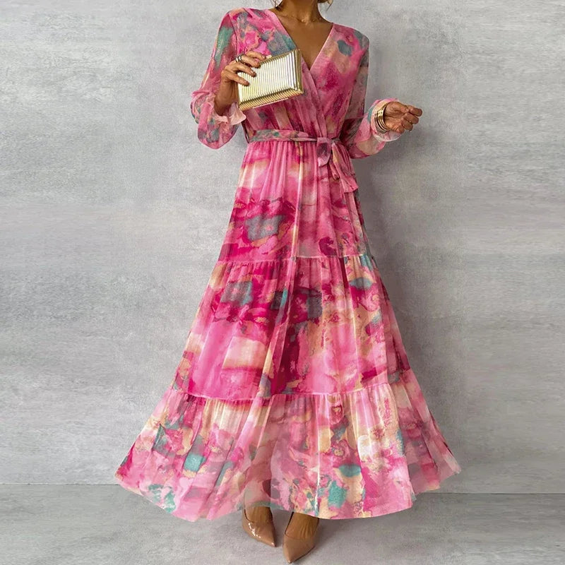 Women's Floral Handmade Midi Dress | Elegant Lightweight Summer Dress