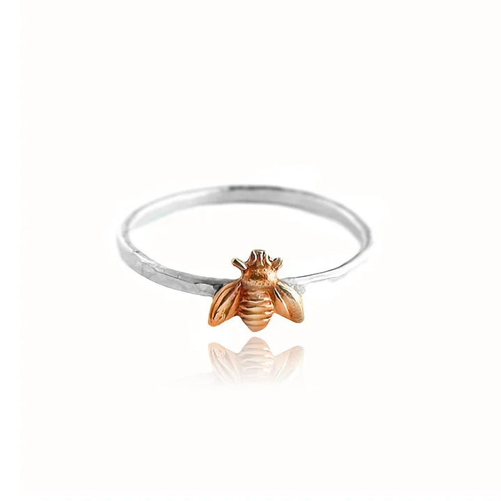 Women's Stainless Steel Bee Ring | Waterproof Gold-Plated Nature Ring