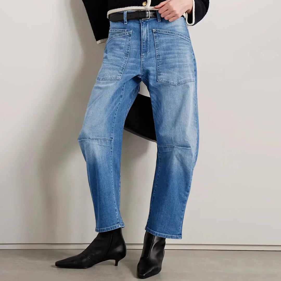 Duttini | Structured Barrel Jeans for Women in Denim