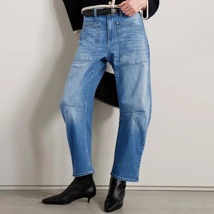 Duttini | Structured Barrel Jeans for Women in Denim