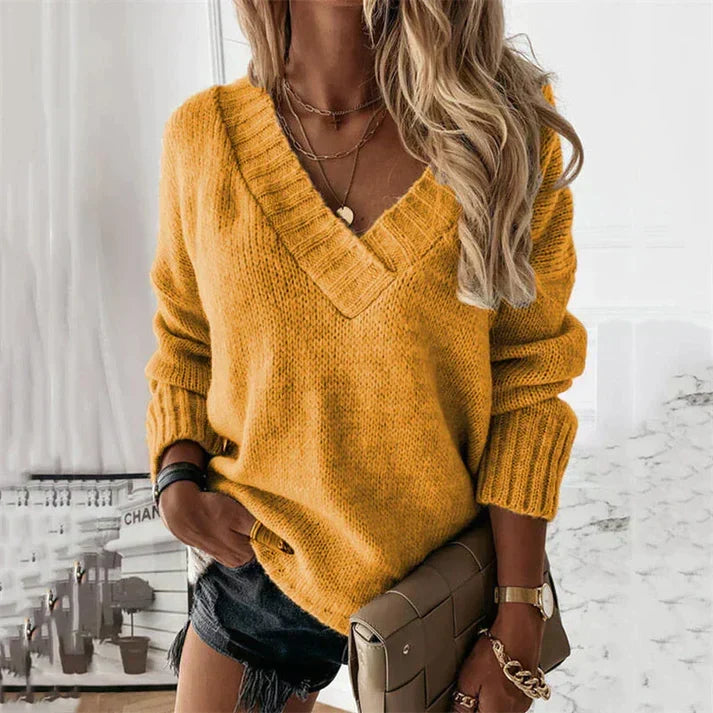 Women's Merino Wool V-Neck Pullover | Lightweight Breathable Knit Sweater