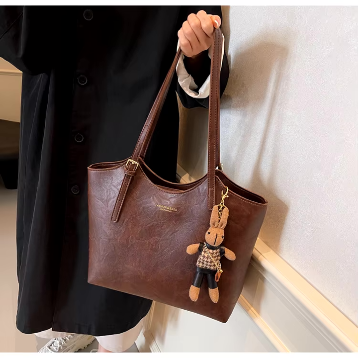 Duttini | Soft Vegan Leather Tote Bag with Shoulder Straps