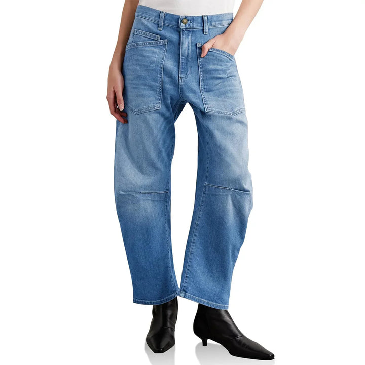 Duttini | Structured Barrel Jeans for Women in Denim