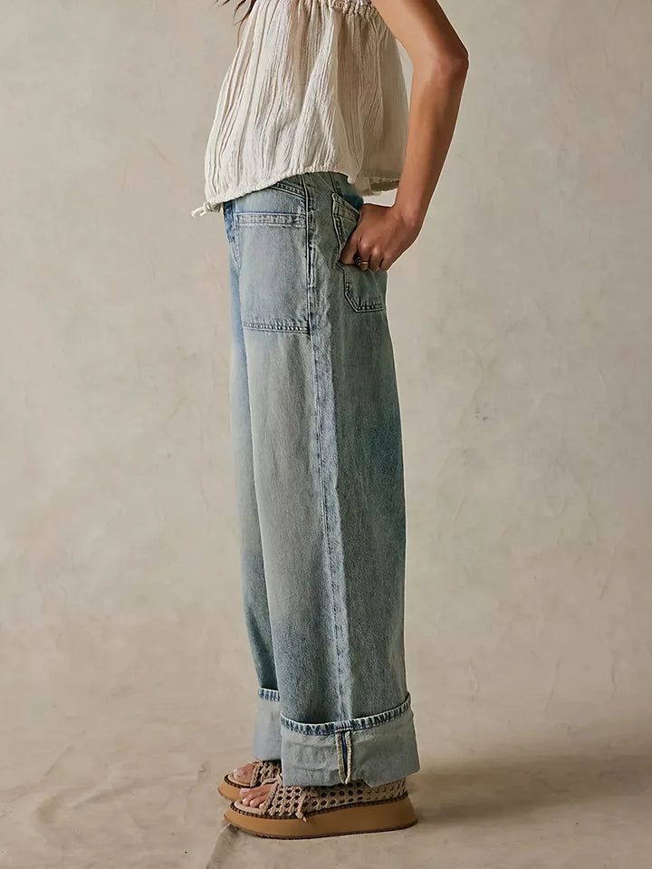 Duttini | High-Waist Wide-Leg Denim for Women – Pants Collection