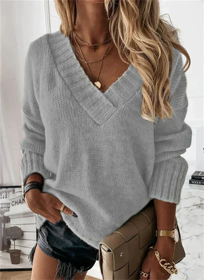 Women's Merino Wool V-Neck Pullover | Lightweight Breathable Knit Sweater