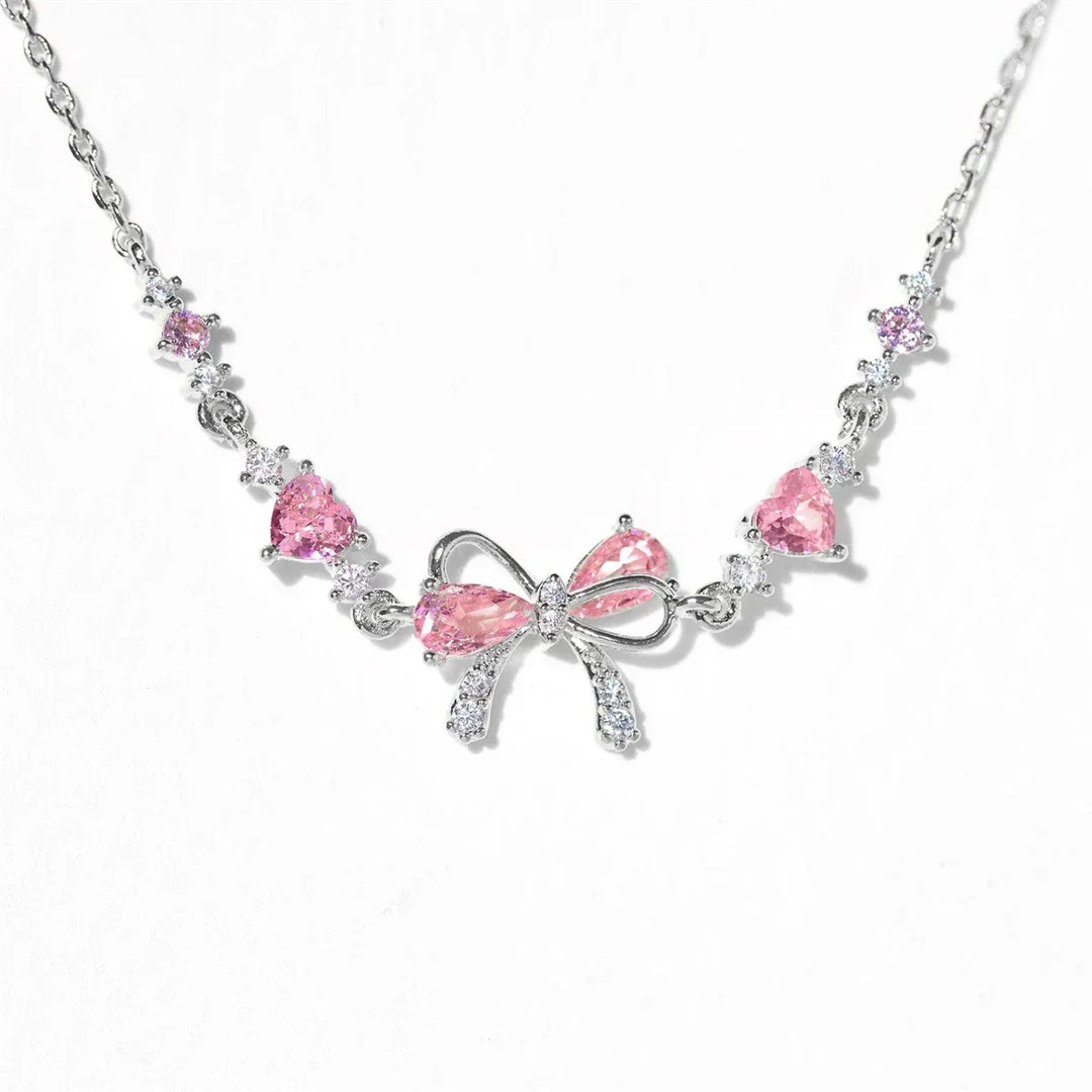 Women's Petite Bow Charm Bracelet | Adjustable Cubic Zirconia Chain Bracelet