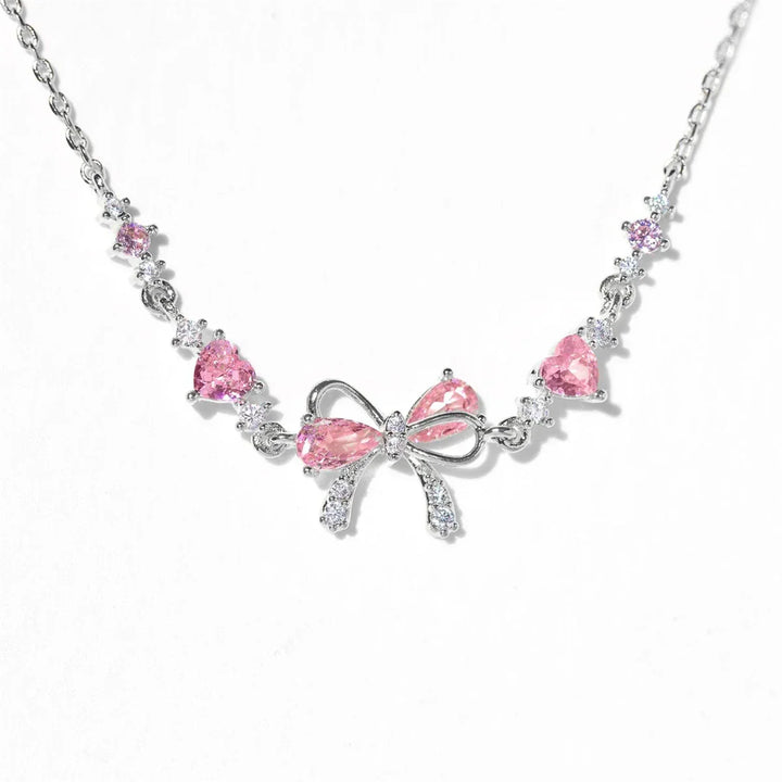 Women's Petite Bow Charm Bracelet | Adjustable Cubic Zirconia Chain Bracelet