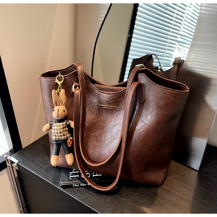 Duttini | Soft Vegan Leather Tote Bag with Shoulder Straps
