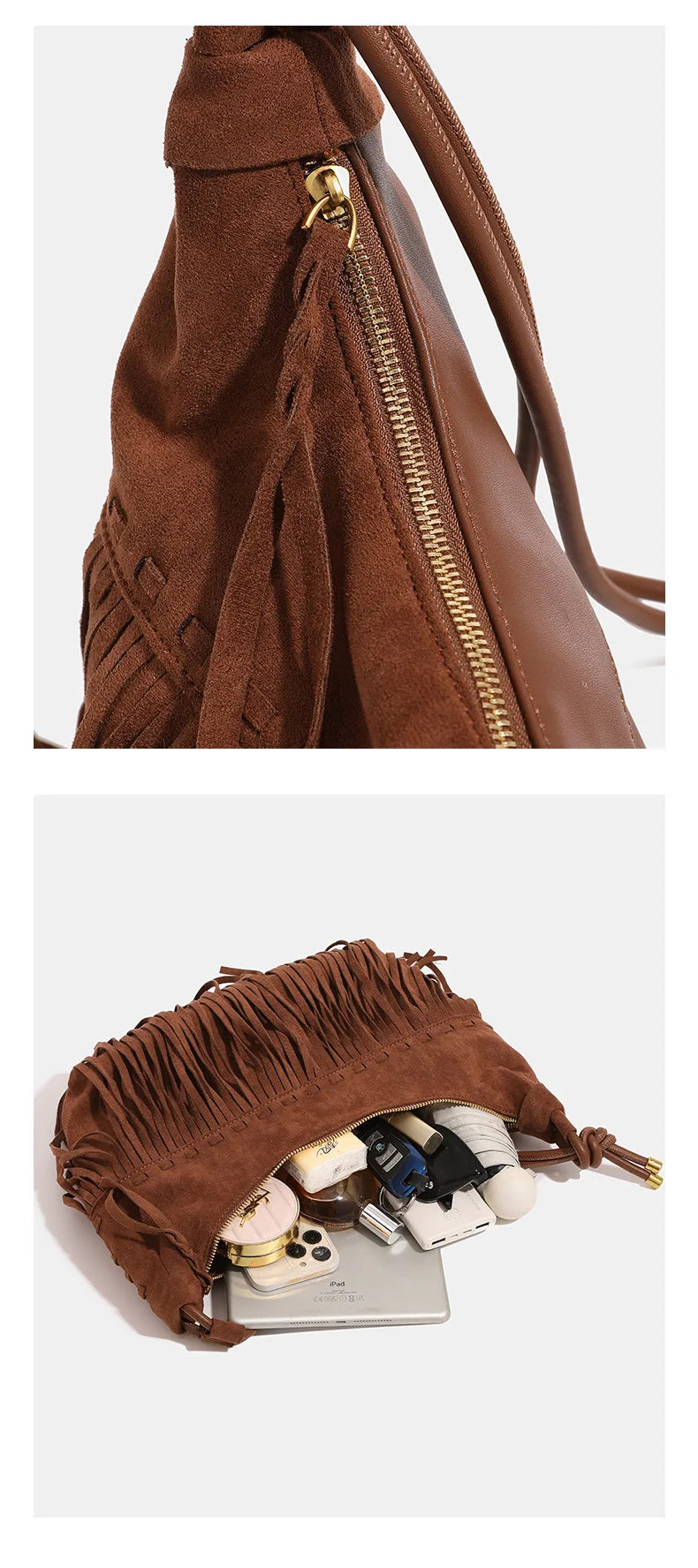 Duttini | Fringe Detail Handbag for Women – Statement Accessory