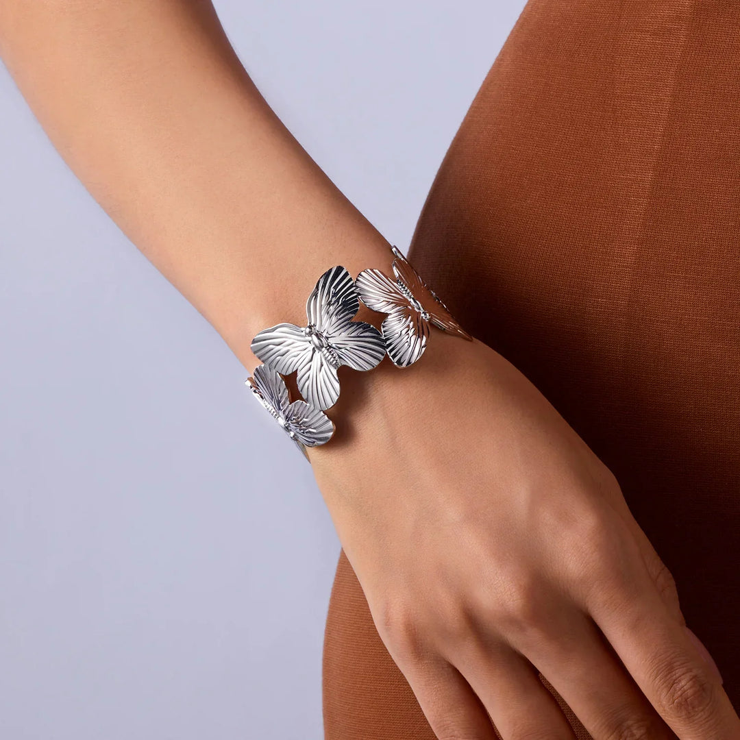 Women's Butterfly Open Cuff Bracelet | Adjustable Hypoallergenic Cuff