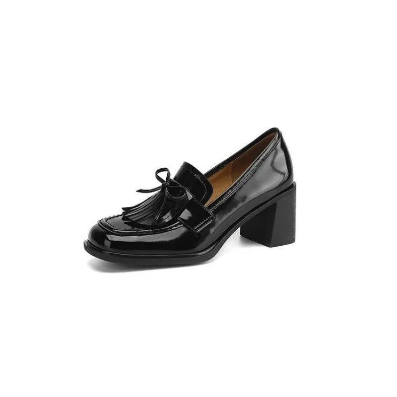 Women's Tassel Loafer Pumps | Round Toe Block Heel Loafers