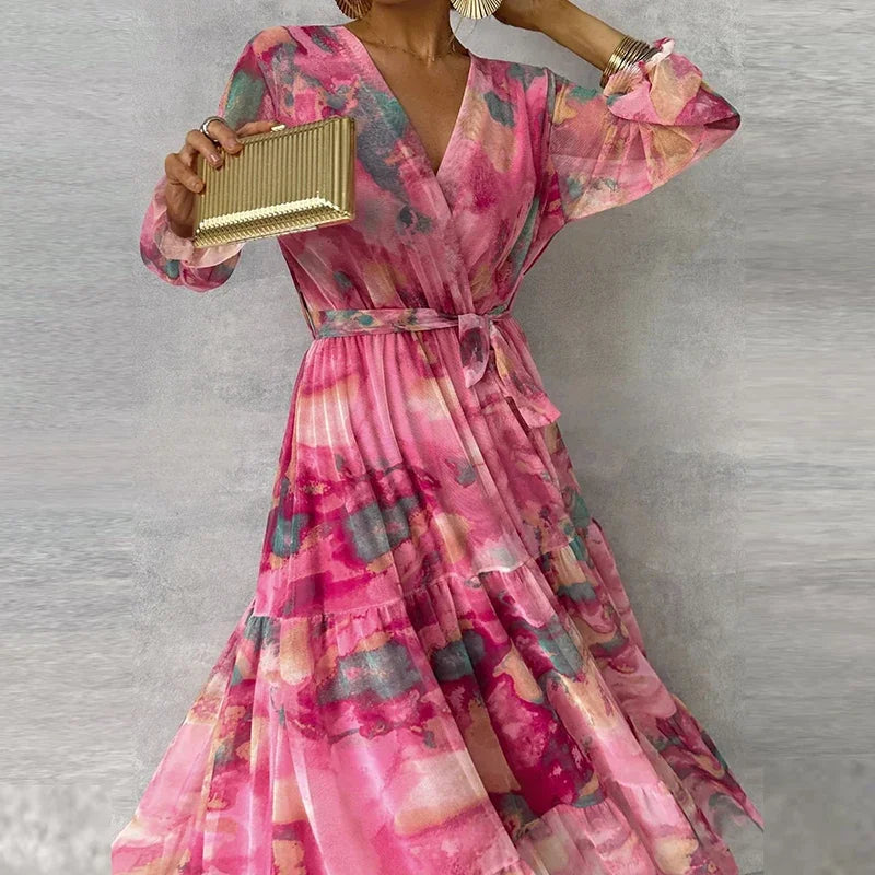 Women's Floral Handmade Midi Dress | Elegant Lightweight Summer Dress