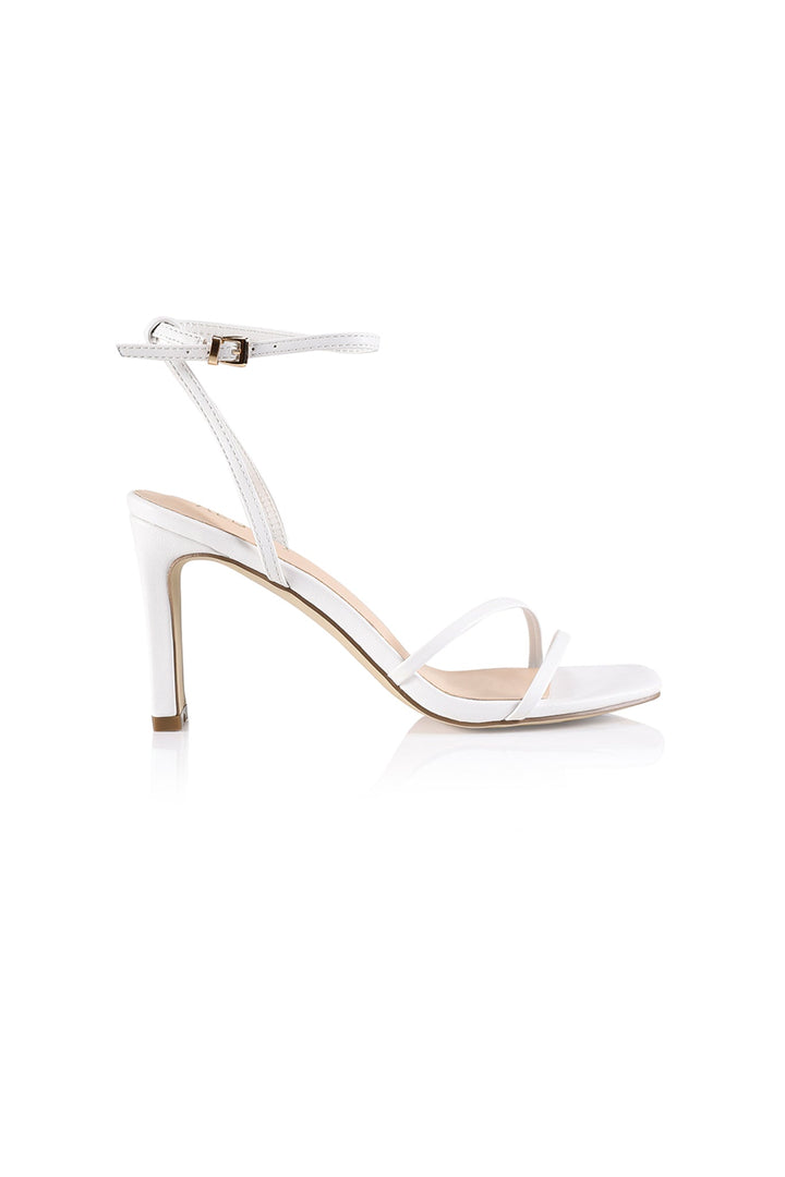 Kimmy Slim Strap Heels White