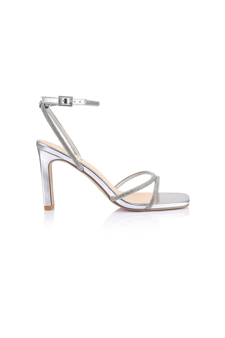 Kian Block Heel Sandals Silver