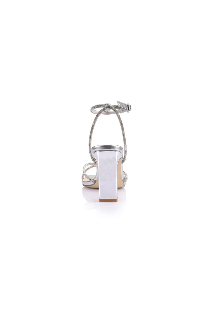 Kian Block Heel Sandals Silver