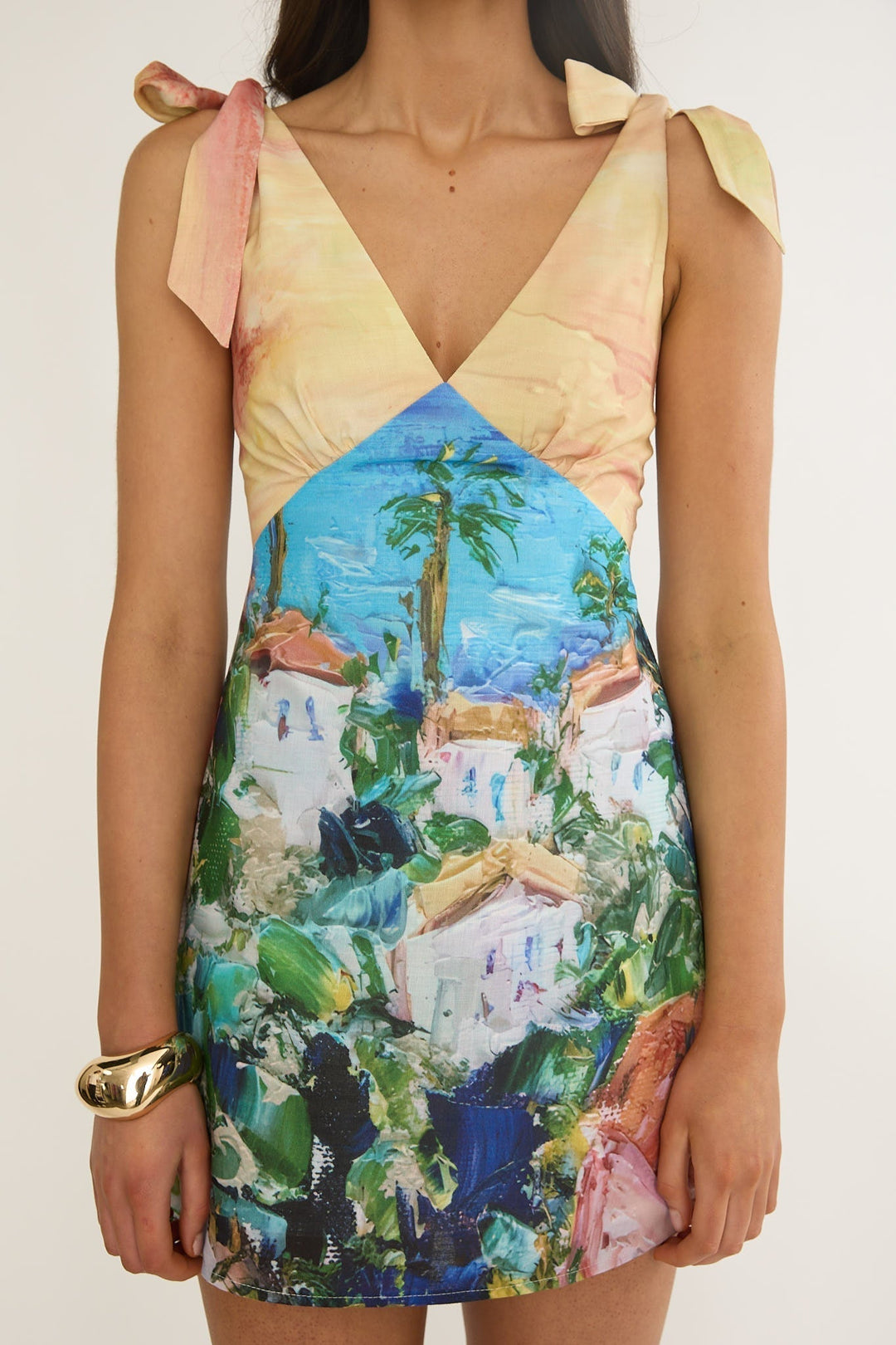Mykonos Tie Shoulder Mini Dress Euro