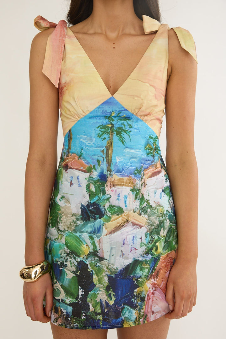Mykonos Tie Shoulder Mini Dress Euro