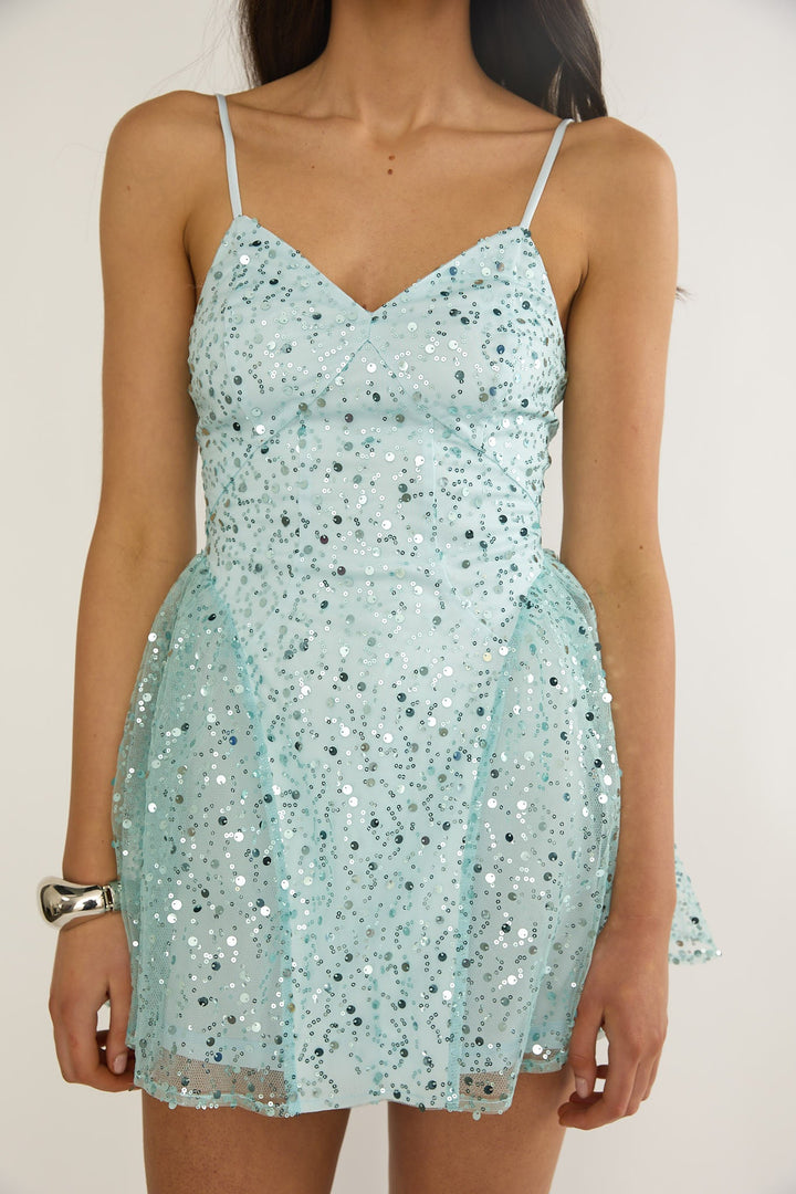 Roselisse Sequin Mini Dress Sage