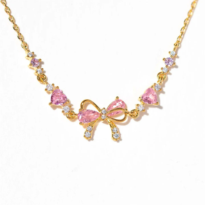 Women's Petite Bow Charm Bracelet | Adjustable Cubic Zirconia Chain Bracelet