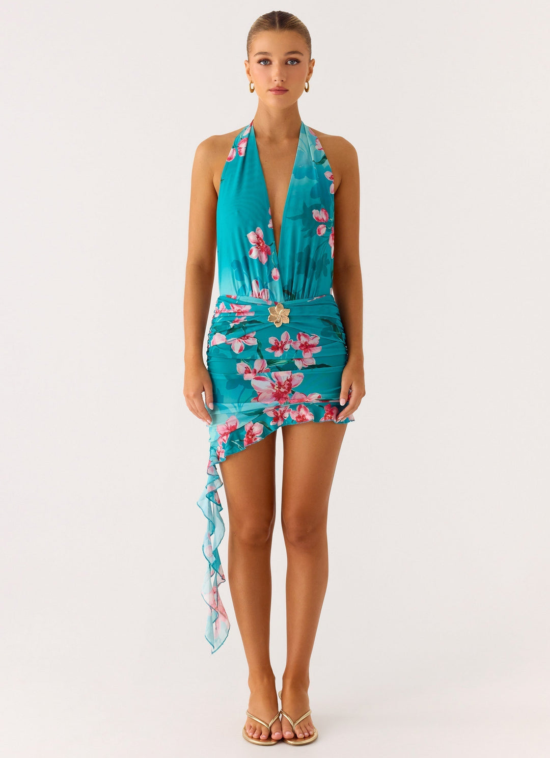Samar Mini Dress Blue Green