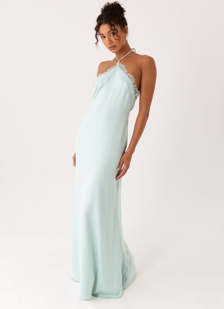 Samaria Halter Maxi Dress Blue