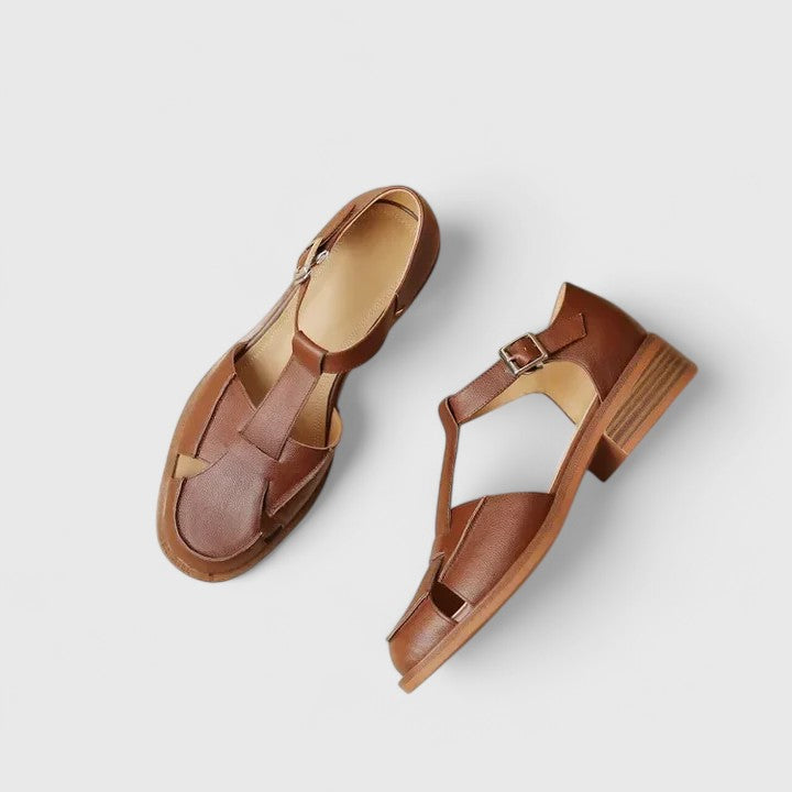 Sandals | Elegant T-Strap Design | Low Block Heel | Versatile and Comfortable