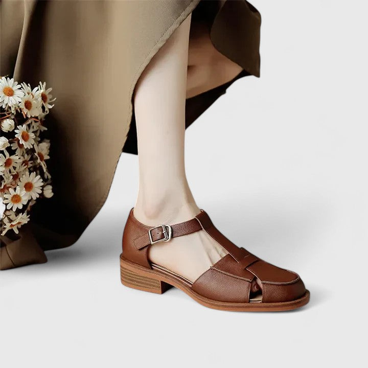 Sandals | Elegant T-Strap Design | Low Block Heel | Versatile and Comfortable