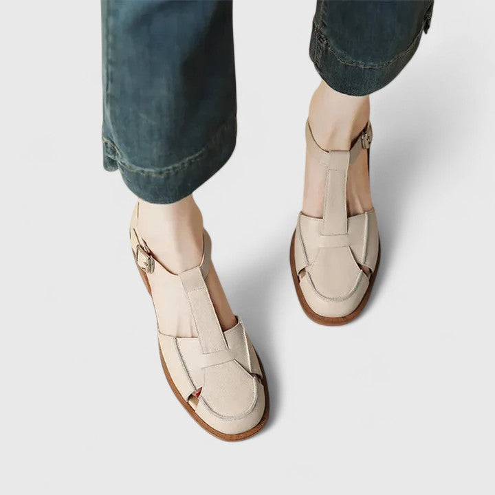 Sandals | Elegant T-Strap Design | Low Block Heel | Versatile and Comfortable