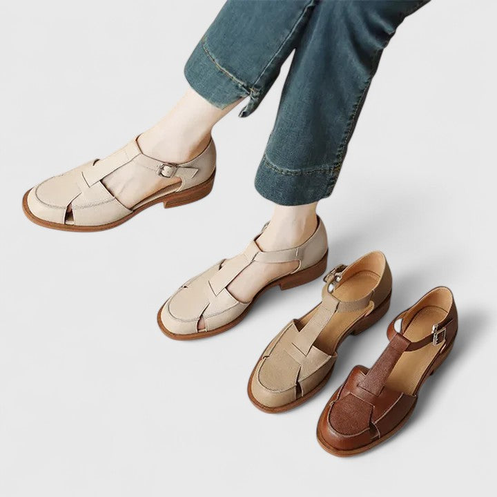 Sandals | Elegant T-Strap Design | Low Block Heel | Versatile and Comfortable