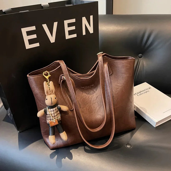 Duttini | Soft Vegan Leather Tote Bag with Shoulder Straps
