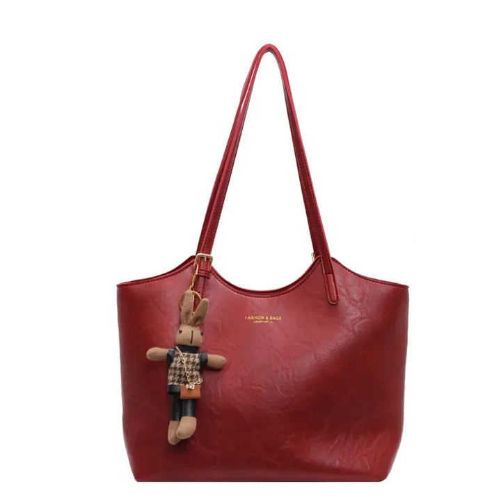 Duttini | Soft Vegan Leather Tote Bag with Shoulder Straps