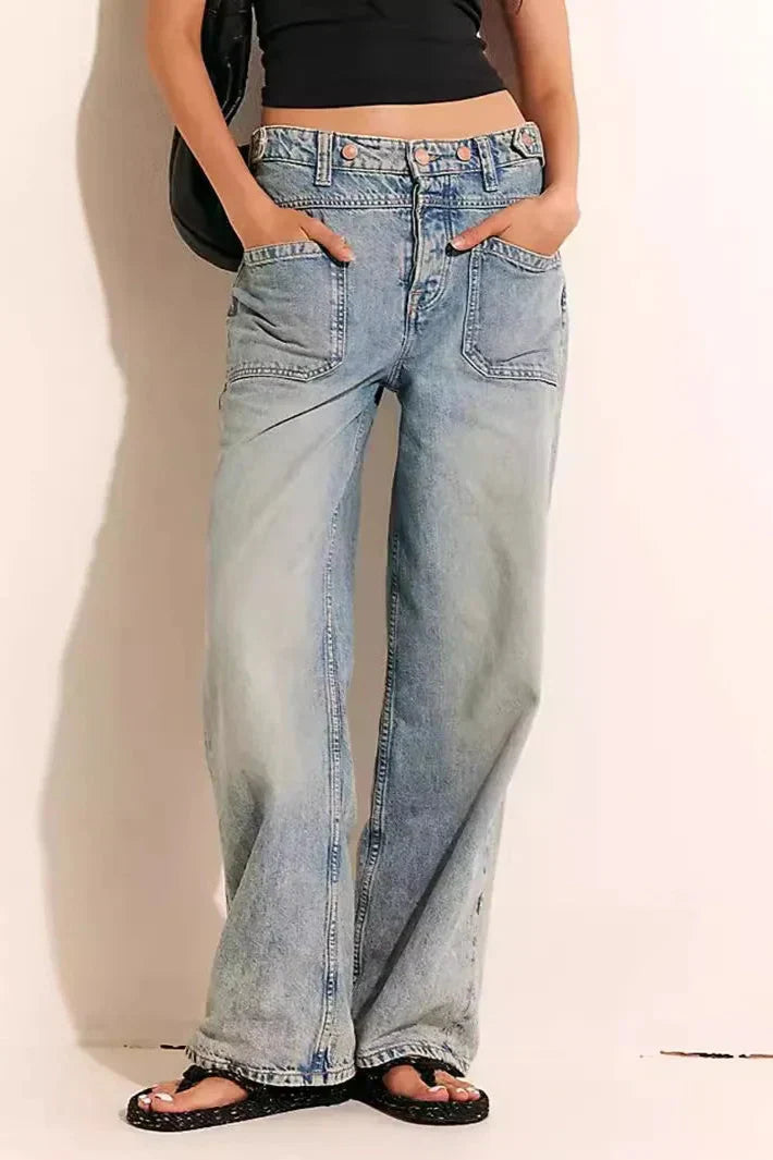 Duttini | High-Waist Wide-Leg Denim for Women – Pants Collection