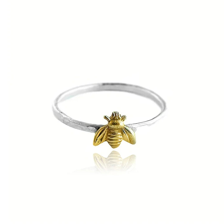 Women's Stainless Steel Bee Ring | Waterproof Gold-Plated Nature Ring