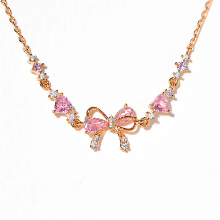 Women's Petite Bow Charm Bracelet | Adjustable Cubic Zirconia Chain Bracelet