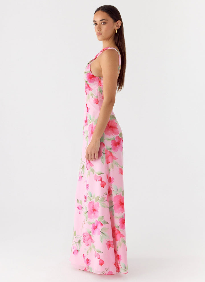 Serafim Chiffon Maxi Dress Petal Soleil