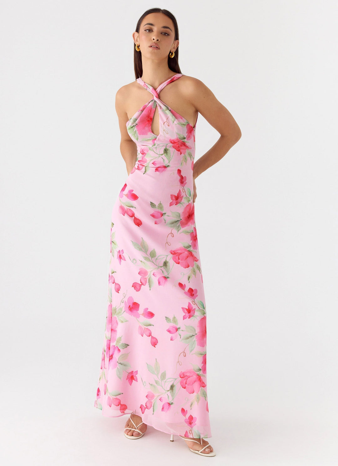 Serafim Chiffon Maxi Dress Petal Soleil